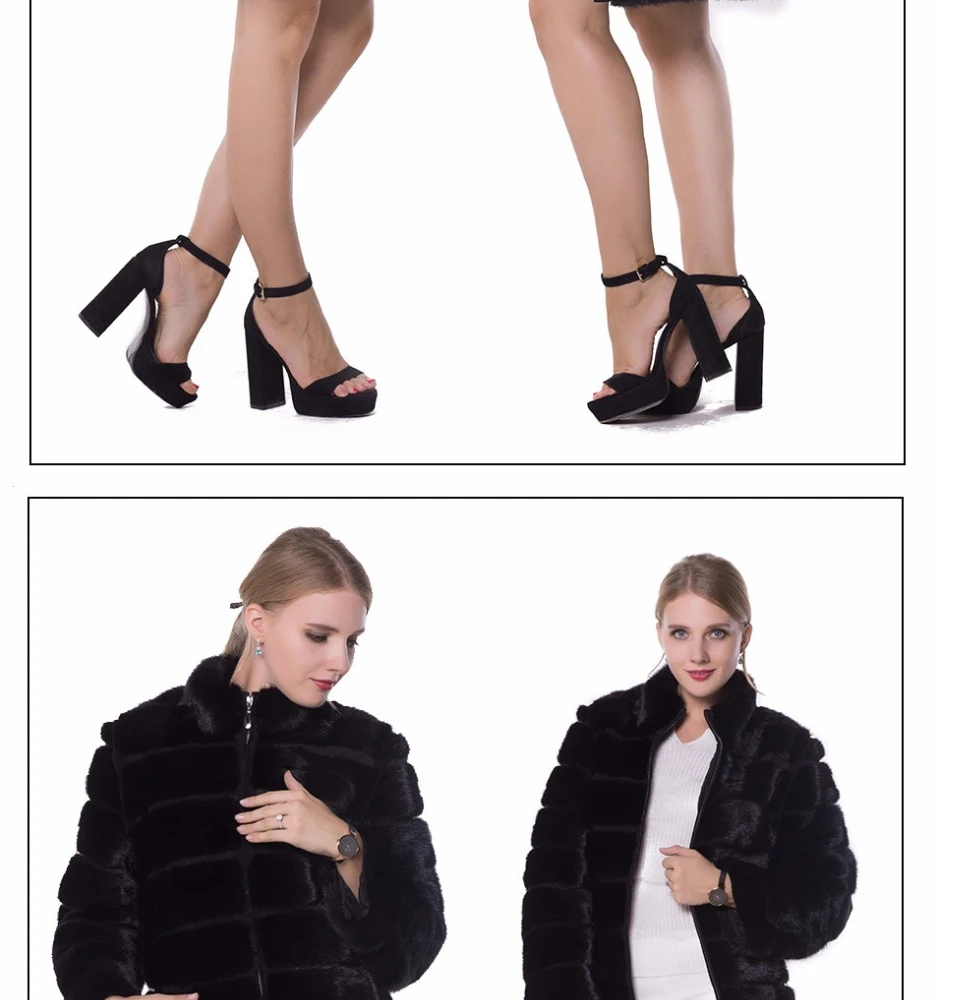 Cheap Real Mink Fur Coat Winter Long Natural Fur Mink Coats And Jacket Black Transformer Warm Women Clothes 2019 Vintage Plus Size 7XL 18