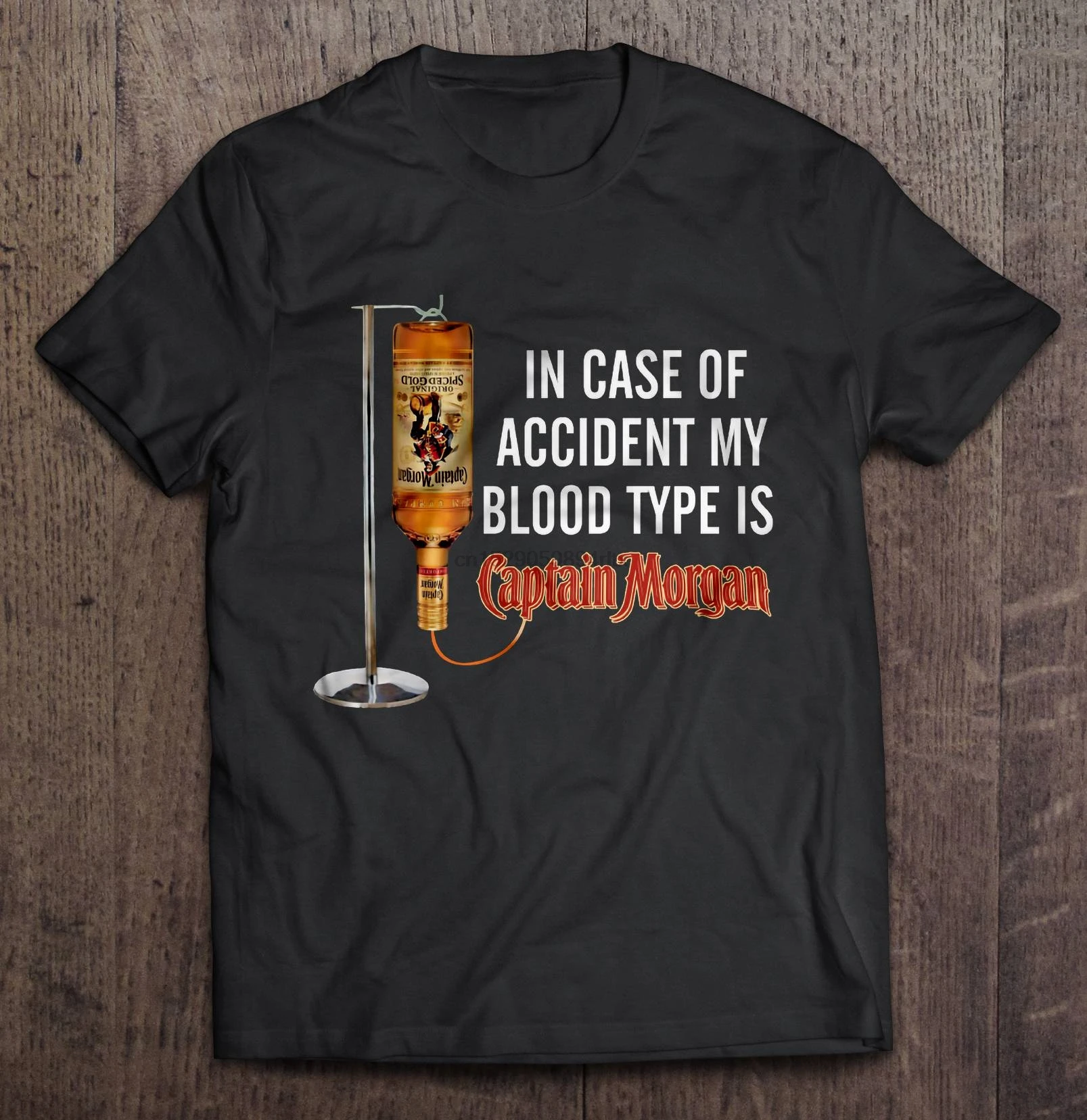 Men Funny T Shirt Fashion Tshirt In Case Of Accident My Blood Type Is Captain  Morgan Women T-shirt - Tailor-made T-shirts - AliExpress