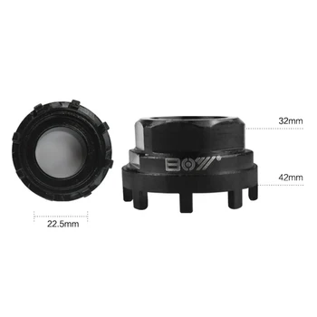 

Bicycle 8 Notch Cartridge Bottom Bracket Tool Bike Carbon Steel 43.5*43.5*27mm Axis Sleeve anti-rust no fading electrophoresis
