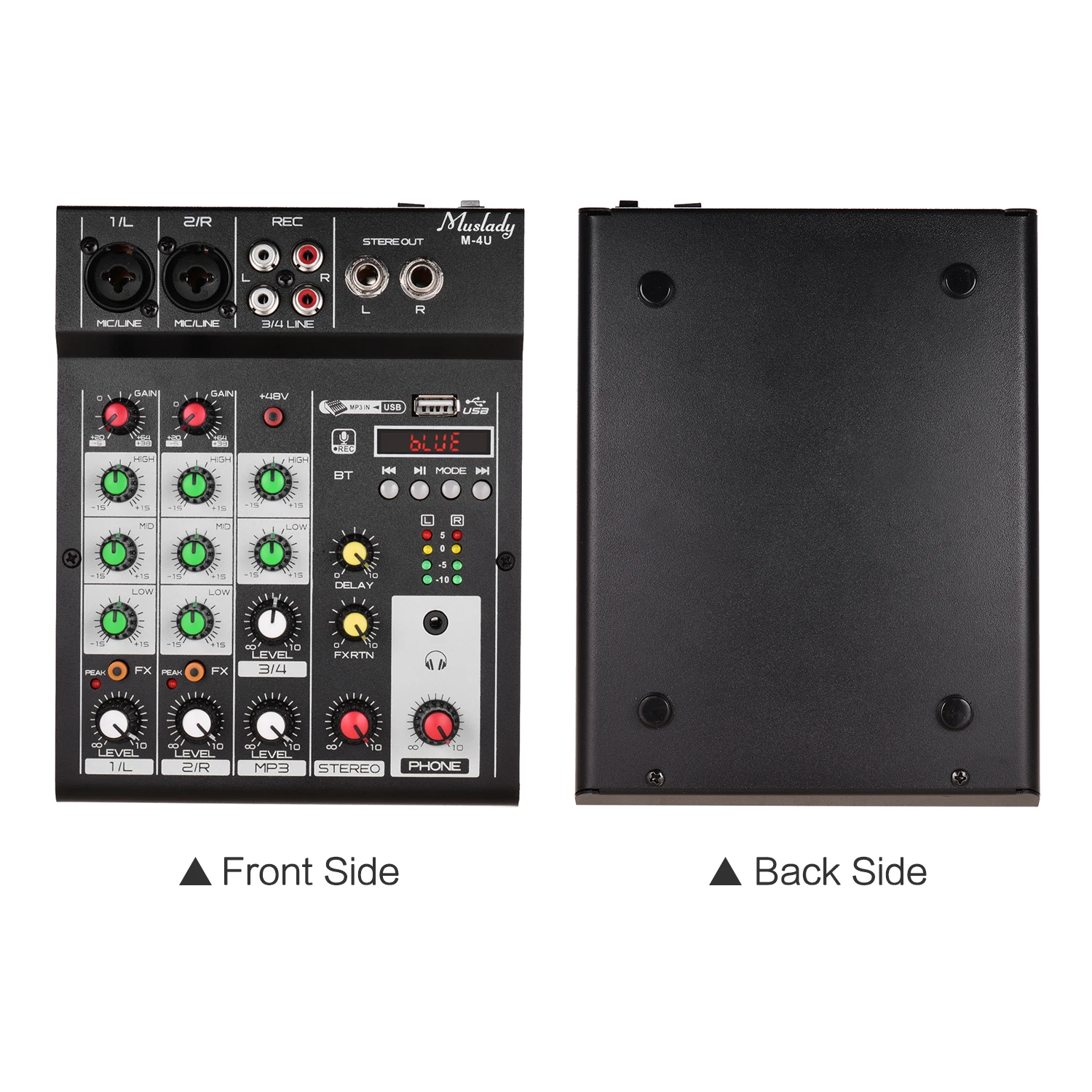 US $25.38 Muslady M4U Portable 4Channel BT Mixing Console Digital Audio Mixer Builtin Reverb Effects 3band EQ DC 512V Power Supply