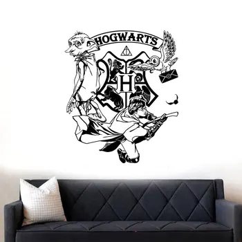 

H P With Dobby School Of Witchcraft And Wizardry Wall Sticker Vinyl Home Decor Kids Room Children Bedroom Decals Poster A560