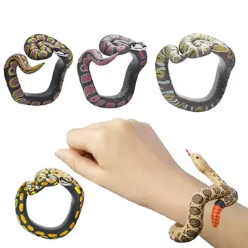 

Simulation PVC Fake Python Snake Novelty Toys Bracelet Scary Prank Tricks Toy Funny Birthday Halloween Party Supplies