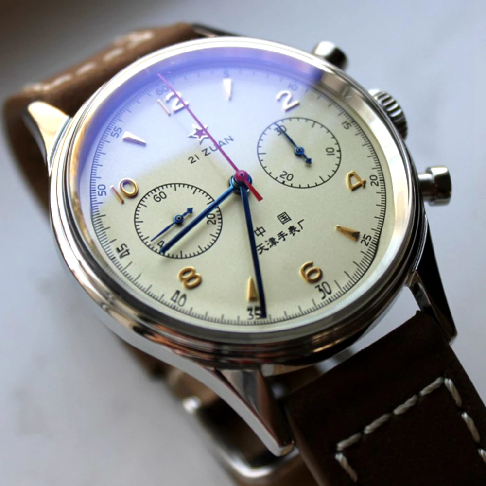 1963 Watch Men Pilot Chronograph Wristwatch Seagull ST1901 Hand Wind Mechanical Movement Air Force 38mm 40mm Reloj Hombre