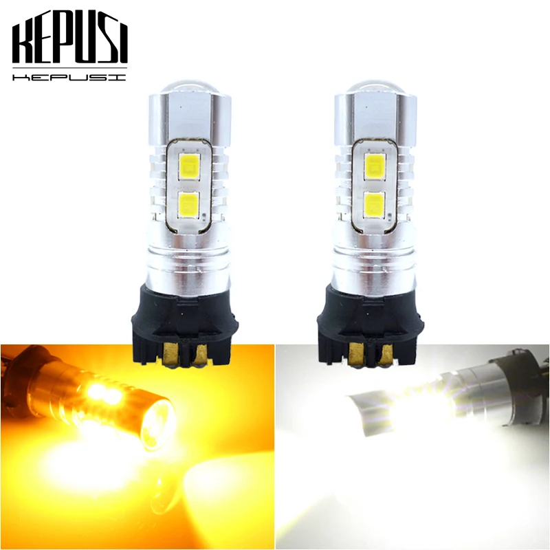 2x белые светодиодные лампы PWY24W PW24W 10smd canbus передние указатели поворота s дневные