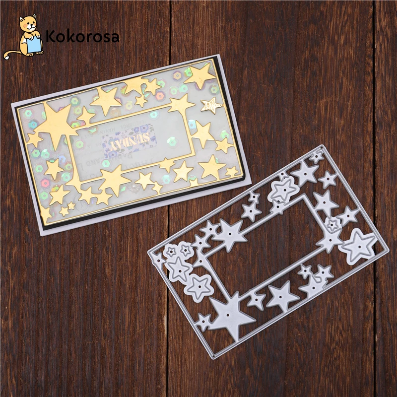 

Kokorosa Frame Metal Cutting Dies New Star Rectangle Background Dies Scrapbooking Paper/photo Cards Embossing Stencil Dies