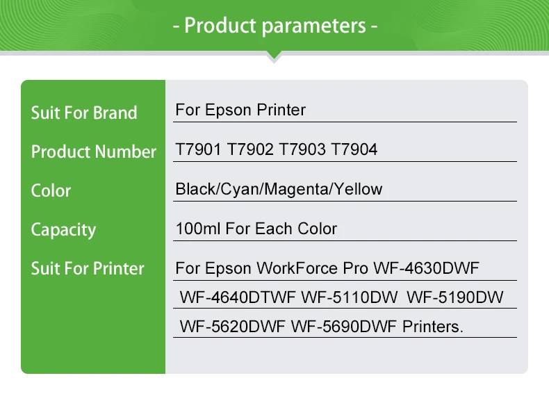 Plavetink Пустой Запасной чернильные картриджи для принтера T7901 T7902 T7903 T7904 для Epson рабочей силы Pro WF4630 WF4640 WF5620 WF569 принтер