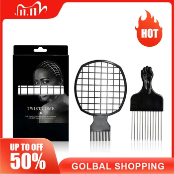 

Men's Short Curly Hair Styling Comb Steel Pin Insertion Comb Curly Hair Sponge Comb Foil Perm Hairdressing Tool Comb