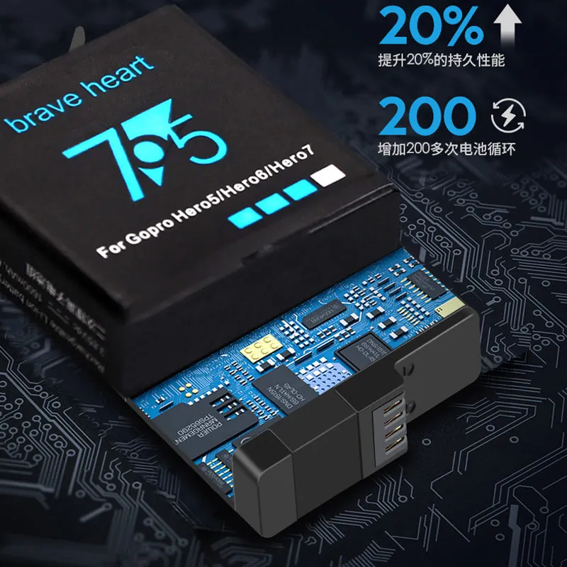 Аккумулятор 1600mAh bateria hero 7 hero 5+ USB зарядное устройство для GoPro hero 5 6 7 hero 6 hero 7 black edition аксессуары для камеры