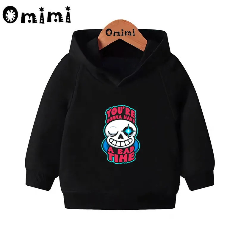 Skull Brother Undertale Sans/милые Свитшоты детские толстовки с капюшоном крутой пуловер для малышей топы для девочек и мальчиков, осенняя одежда KMT2405