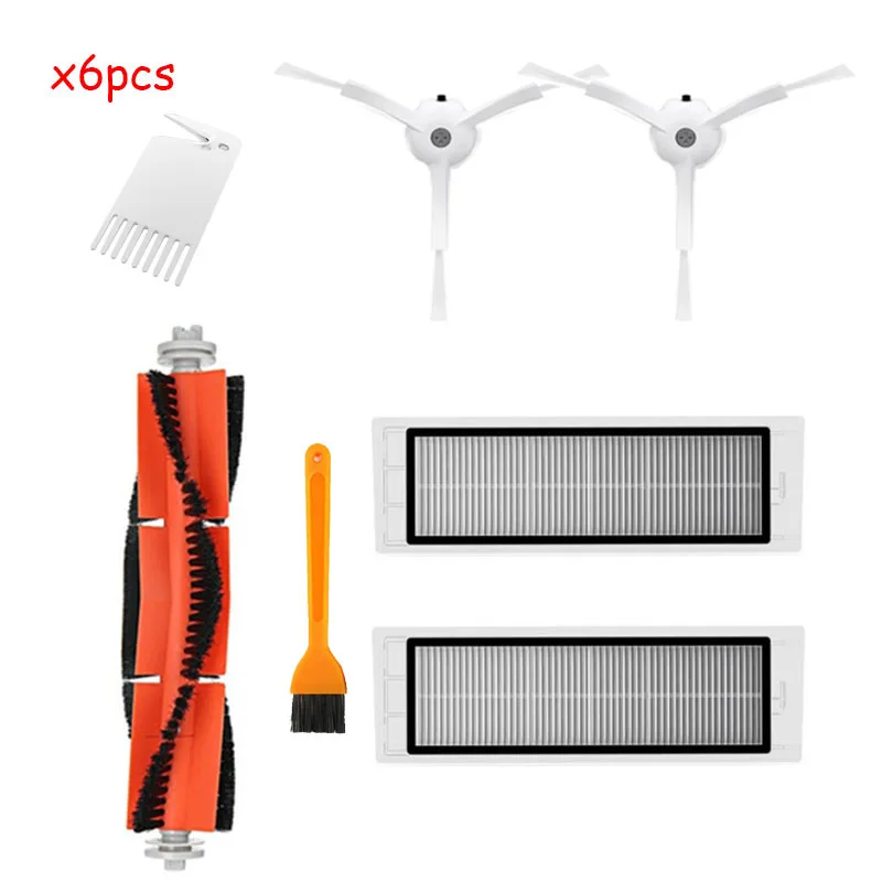 4 HEPA фильтр+ 4 боковые щетки+ 2 Основные щетки для Xiaomi Mi робот вакуум 2 Roborock S50 запчасти пылесоса аксессуары