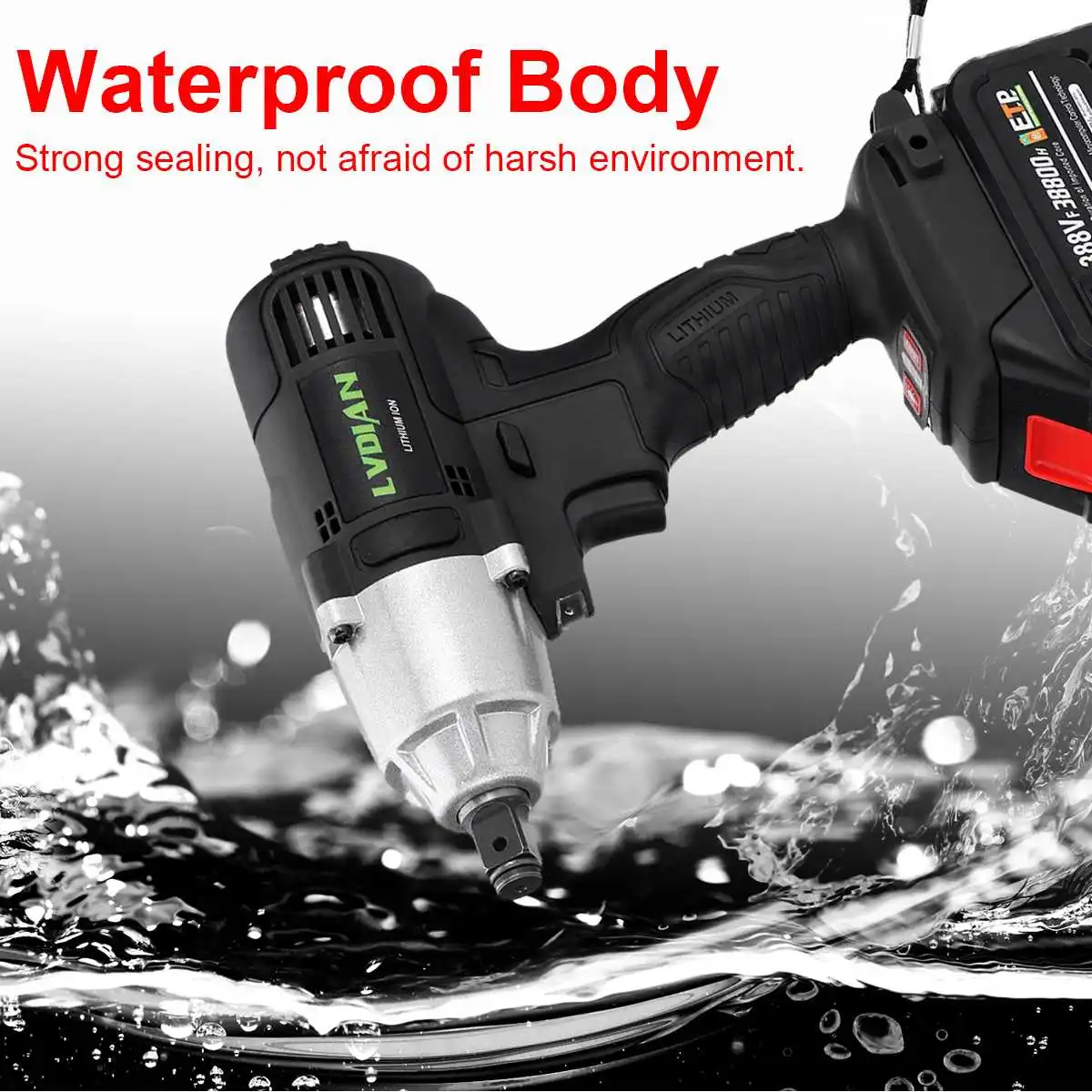 Электрический гаечный ключ Drillpro 388VF, бесщеточный ударный гайковерт, 38800 мАч, беспроводной торцевой ключ, ручной дрил, установка, электроинструменты, светодиодный