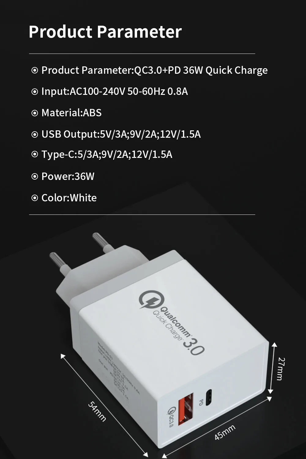 36 Вт Зарядное устройство для мобильного телефона USB зарядное устройство Quick Charge 3,0 FCP Turbo США ЕС Великобритания переходник для samsung S9 iPhone huawei Xiaomi
