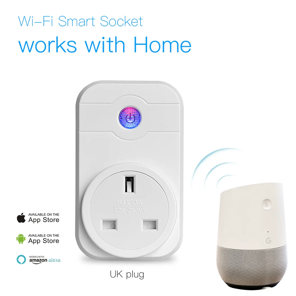 UK Умная розетка Wi-Fi Alexa Echo, переключатель синхронизации, розетка EU/AU/US/UK, умная розетка, поддержка Tuya Graffiti - Комплект: UK