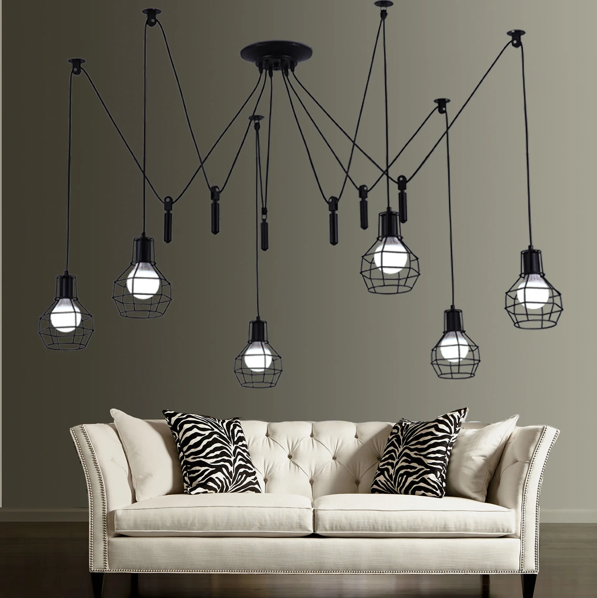 Люстра паук в скандинавском интерьере