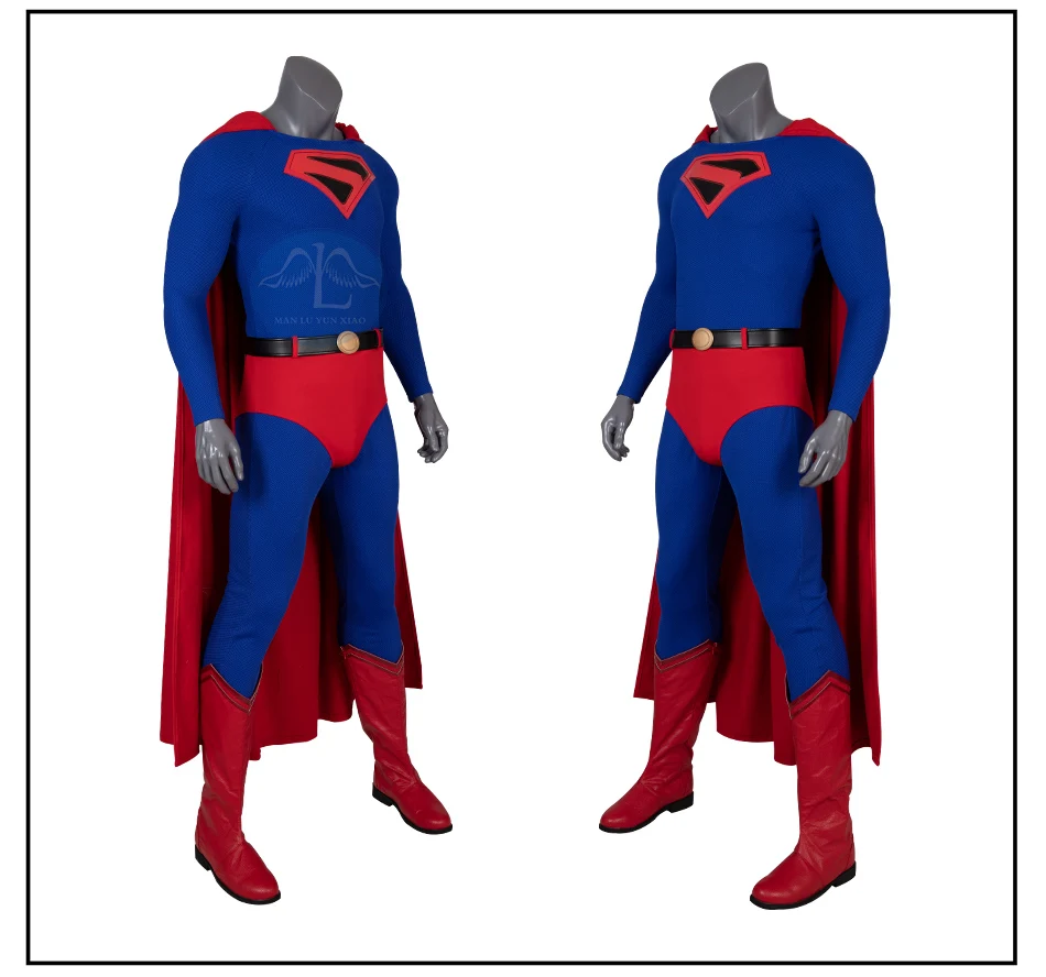 MANLUYUNXIAO костюм супермена KINGDOMCOME Косплей наряд комбинезон с красной накидкой супергероя Хэллоуин Zentai для детей и взрослых