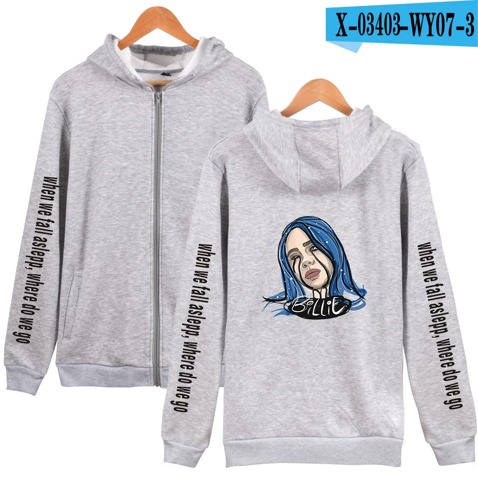Billie Eilish мужские женские худи толстовки с капюшоном куртки мужские флисовые уличные теплые спортивные пальто с капюшоном бархатная Толстовка - Цвет: A gary
