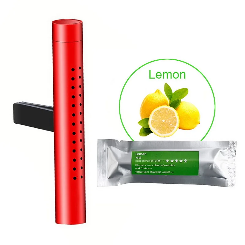 red lemon Автомобильный вентиляционный зажим для освежителя, автомобильный Выпускной парфюм, вентиляционный очиститель воздуха в автомобиле, клипса кондиционирования воздуха, магнит, твердый парфюм - Название цвета: red lemon