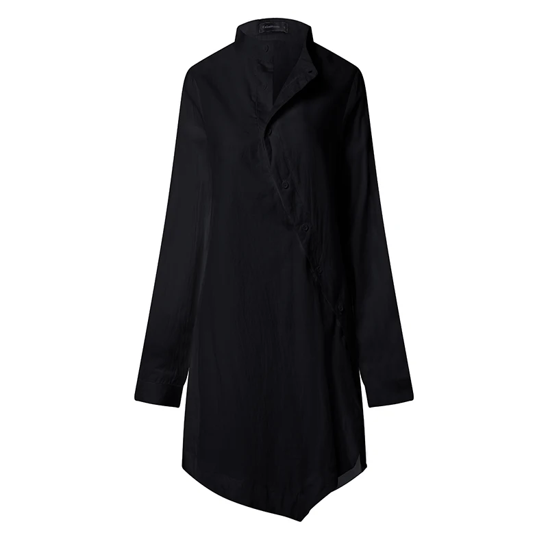 Celmia Women Vintage Linen Blouses Asymmetric Hem Tunic Tops Casual Female Blusas Long Sleeve Button Down Loose Shirts Plus Size