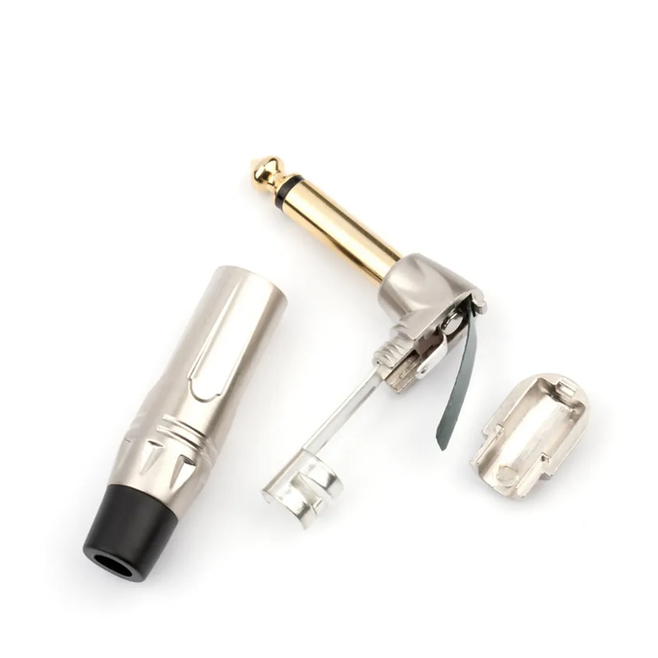 6.35mm Audio Plug 1/4" Jack Mono 90 Degree Audio Adapter 6.5 mm Solder Male For Mixer Microphone Guitar Speaker Wire Connector
