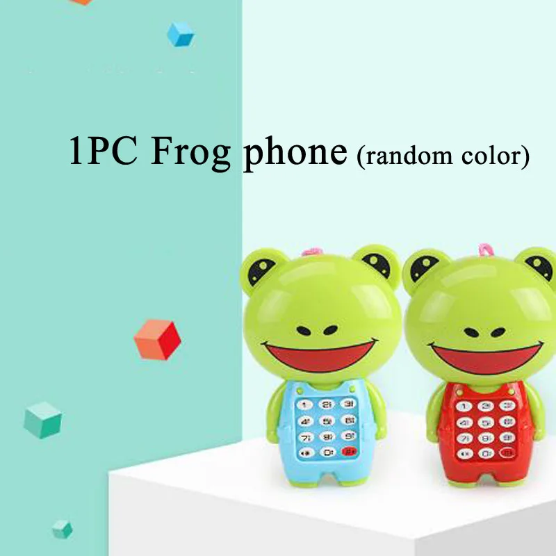 Frog Милый электронный игрушечный телефон музыкальный мини детский телефон игрушка раннее образование мобильный телефон с мультяшками телефон сотовый телефон детские игрушки ZXH - Цвет: Frog
