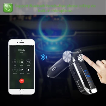 

Hot FM Transmitter Bluetooth Handsfree Car Kit Wireless MP3 Radio Modulator USB TF Audio Player LCD Display Dual USB Charger