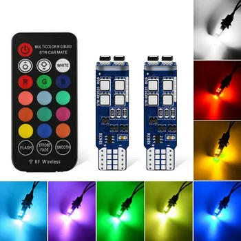 

Multi-Color Lights 194 T10 LED W/RF Remote Control For Car Parking Lights