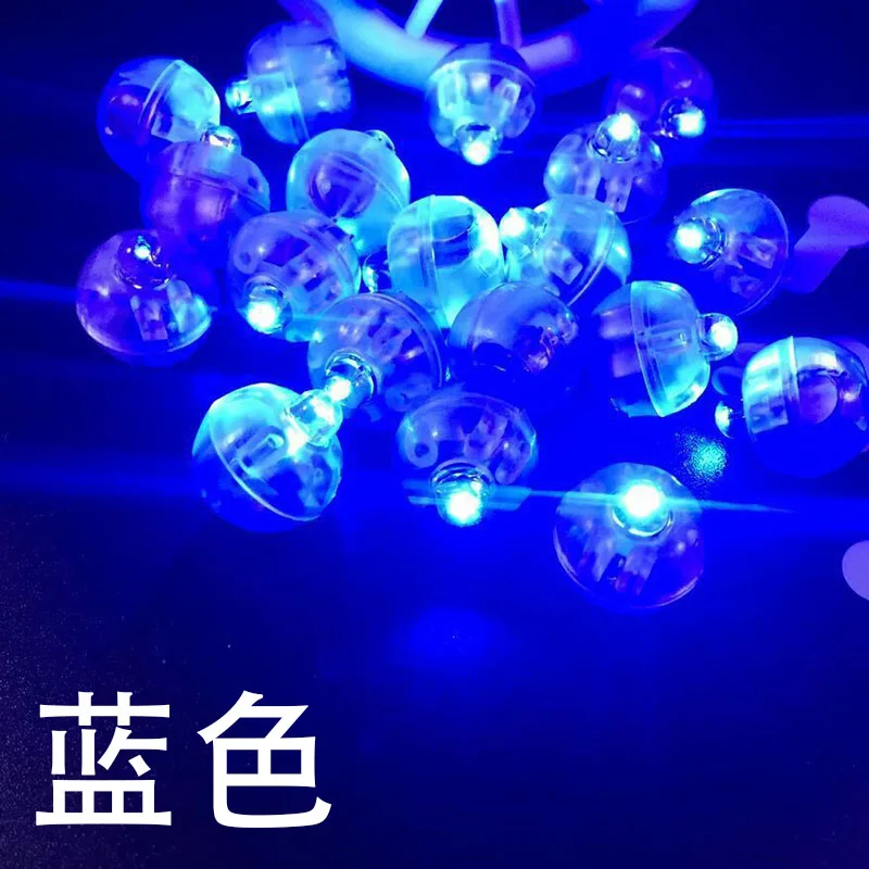 10 шт./лот, круглый шар, светодиодные воздушные шары, мини-лампы для фонарей, рождественские, свадебные, праздничные украшения, белый, желтый, розовый цвет - Цвет: Blue