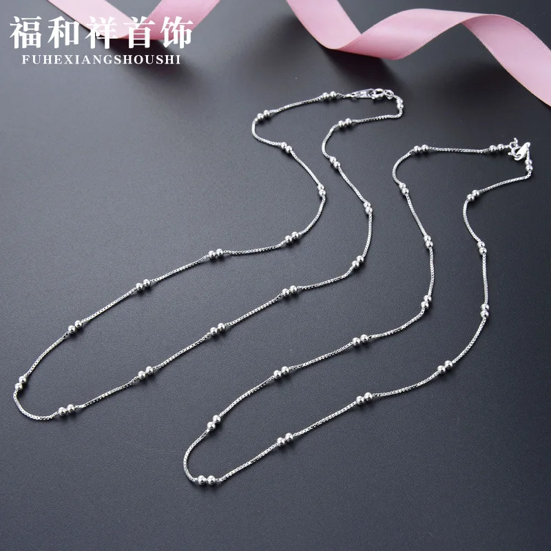 

Korean-style Creative 925 Sterling Necklace 08 Box Aberdeen Bag 2.5 Double Women's Choker Fashion Accessories