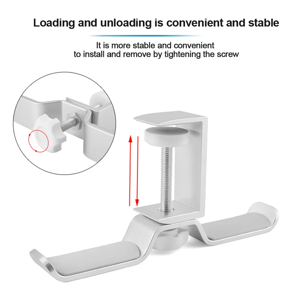 Non Slip Aluminum Alloy Portable Display Rack Accessories Anti Scratch Space Saving Desk Holder Rotatable Hanger Headphone Stand