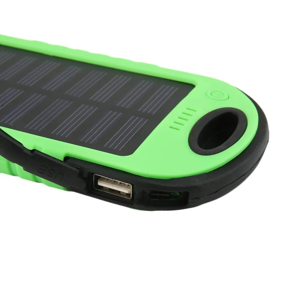 5000mAh Солнечная аварийная батарея питания с светодиодный фонарик аккумулятор для портативного телефона солнечная водонепроницаемая внешняя батарея для мобильного телефона