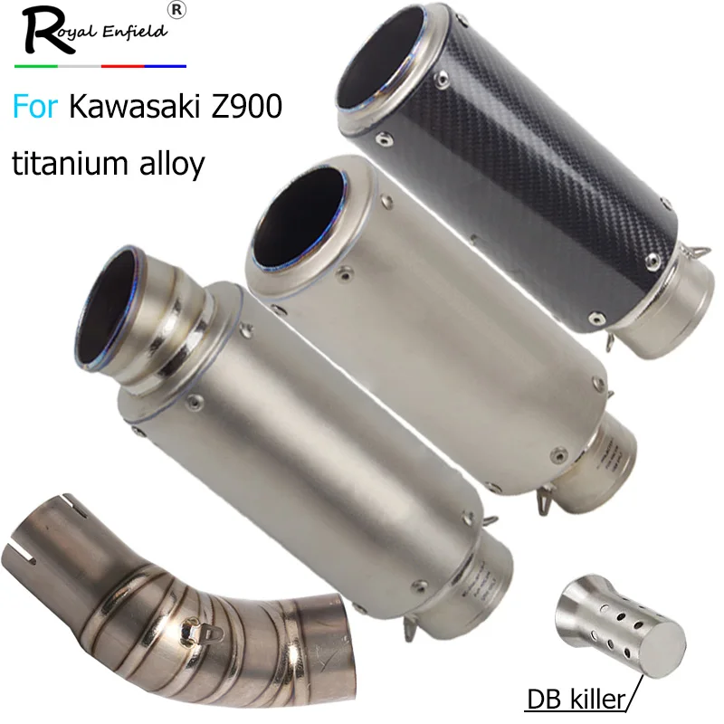 

For Kawasaki Z900 2017 2018 2019 Motorcycle Exhaust Muffler Pipe Modified With Middle Connection Link Pipe titanium alloy