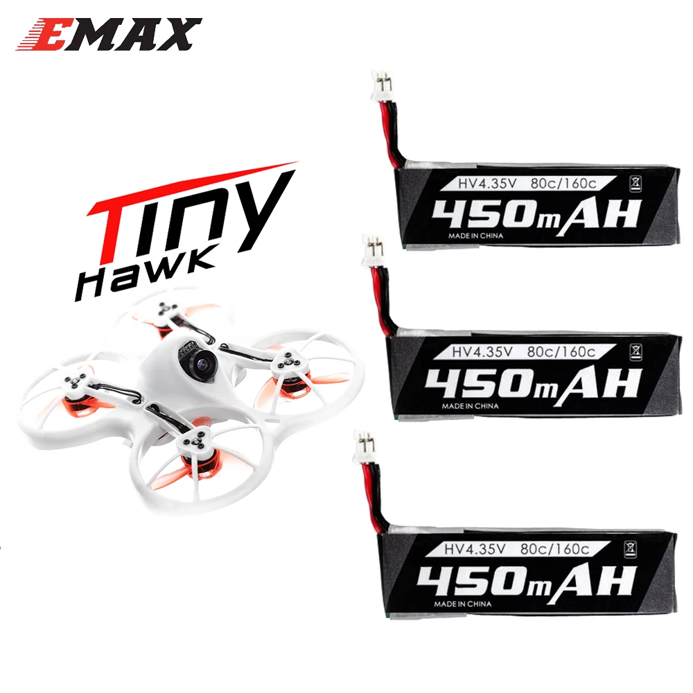

RC Battery,Emax 3.7V 1S 450MHA 80C Lithium polymer battery PH2.0 Emax Tinyhawk 75mm F4 Magnum Mini 5.8G FPV RC Drone