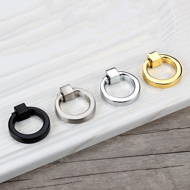 43mm Circle Handles Color Gold Silver Black Ring Zinc Alloy Door Pulls Cabinet Drawer Knobs For Furniture Hardware | Обустройство