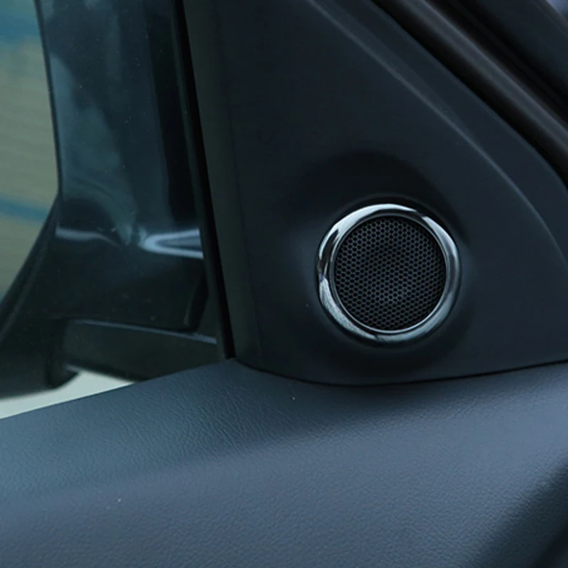 

Car Door A Pillar Stereo Audio Ring Speaker Stickers 2pcs Decoration Cover Trim For Mitsubishi ASX Outlander 2019 2018 2017 2014