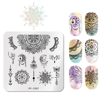 

PICT YOU Square Mandala Series Nail Stamping Plates Nail Art Stamping Image Stamp Tools Nail Design Accessories F007