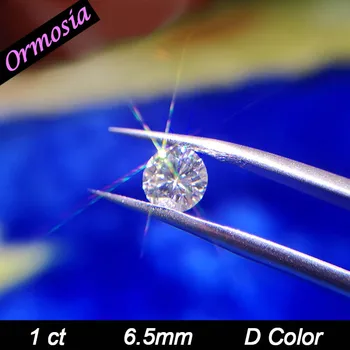 

ORMOSIA 1 Carat 1 ct loose Moissanite 6.5mm Grade D Color Wedding Engagement Ring Material