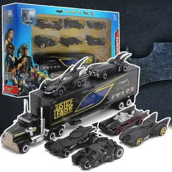 

Kuulee Bat Alloy Chariot Set Toy 6 Models Chariot with Container Children Pocket Car Set