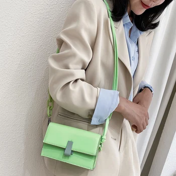 

PU Leather Women Messenger Bag Square Shoulder Satchel Ladies Chain Handbags for Outdoor Shopping Traveling Ornaments