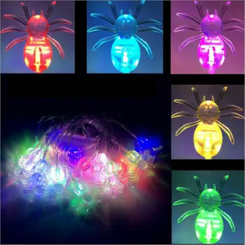 

New Halloween LED Lights Colorful Spider Lights String Operated Festival Party Home Decor