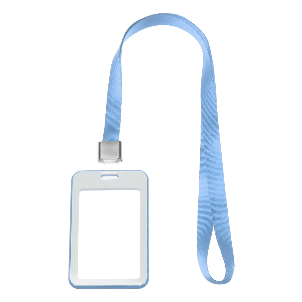 light blue Высоковместительный держатель для визитных удостоверений с шнурком бэйдж с именной меткой выставочный держатель для карт набор канцелярских принадлежностей - Цвет: light blue