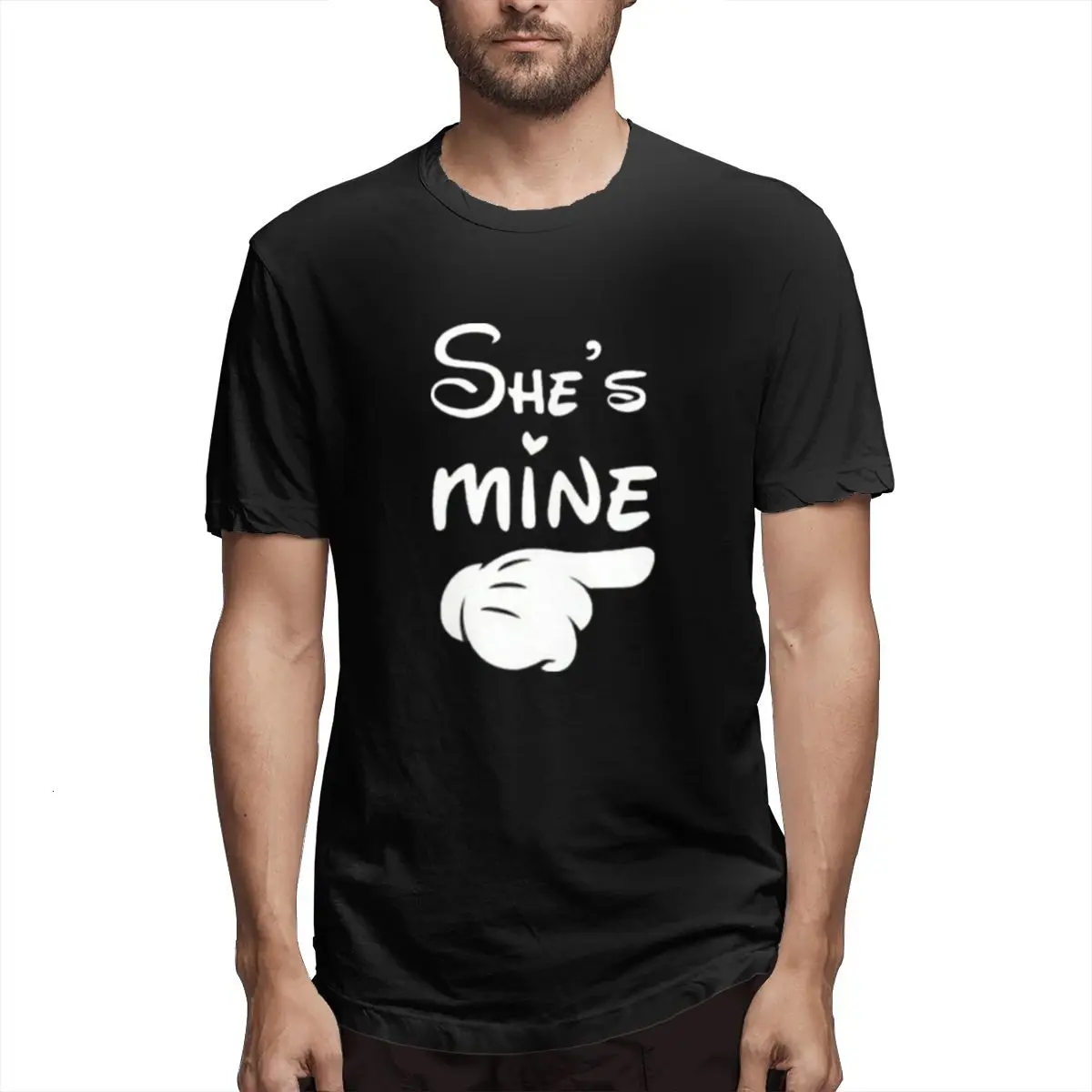 Men T-Shirts Summer Men's Short Sleeve T-shirt Casual Cotton She Is Mine printing t shirt men tee shirt 4XL 5XL