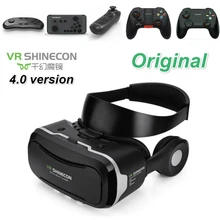 VR Shinecon 4,0 стерео смартфон виртуальной реальности 3D очки гарнитура Google VR Коробка Кнопка управления для наушников 3,5-5,5 'мобильный