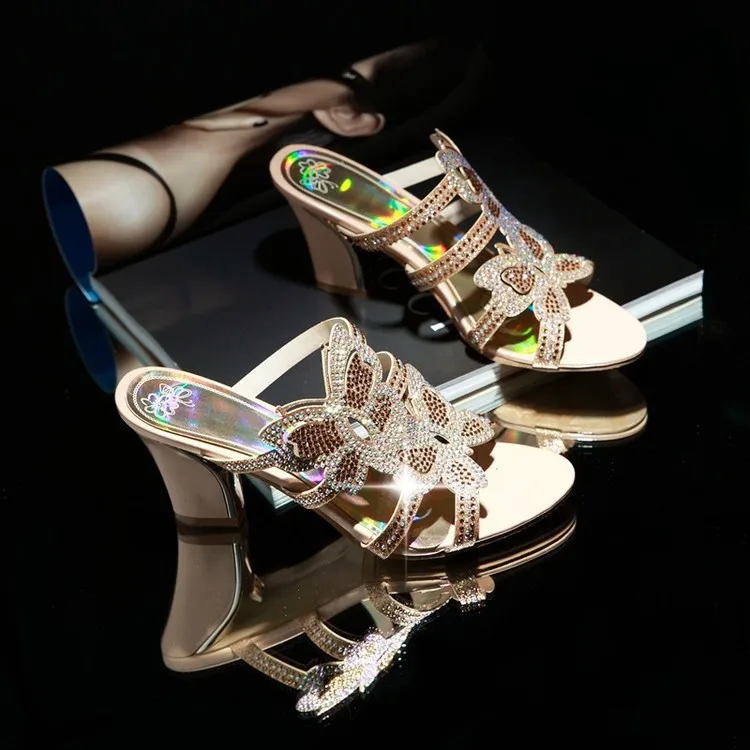 

Large Size Summer New Style Sandals Fashion Man-made Diamond Bow Hollow out-Peep Toe Chunky Heel WOMEN'S Sandals