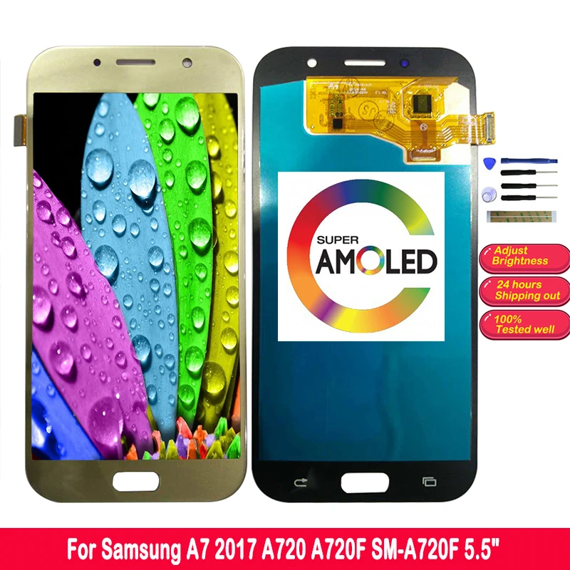 

SZMUGUA 5.7'' AMOLED HD LCD Display For Samsung Galaxy A7 2017 A720 A720F SM-A720F Screen LCD Touch Digitizer 1920x1080
