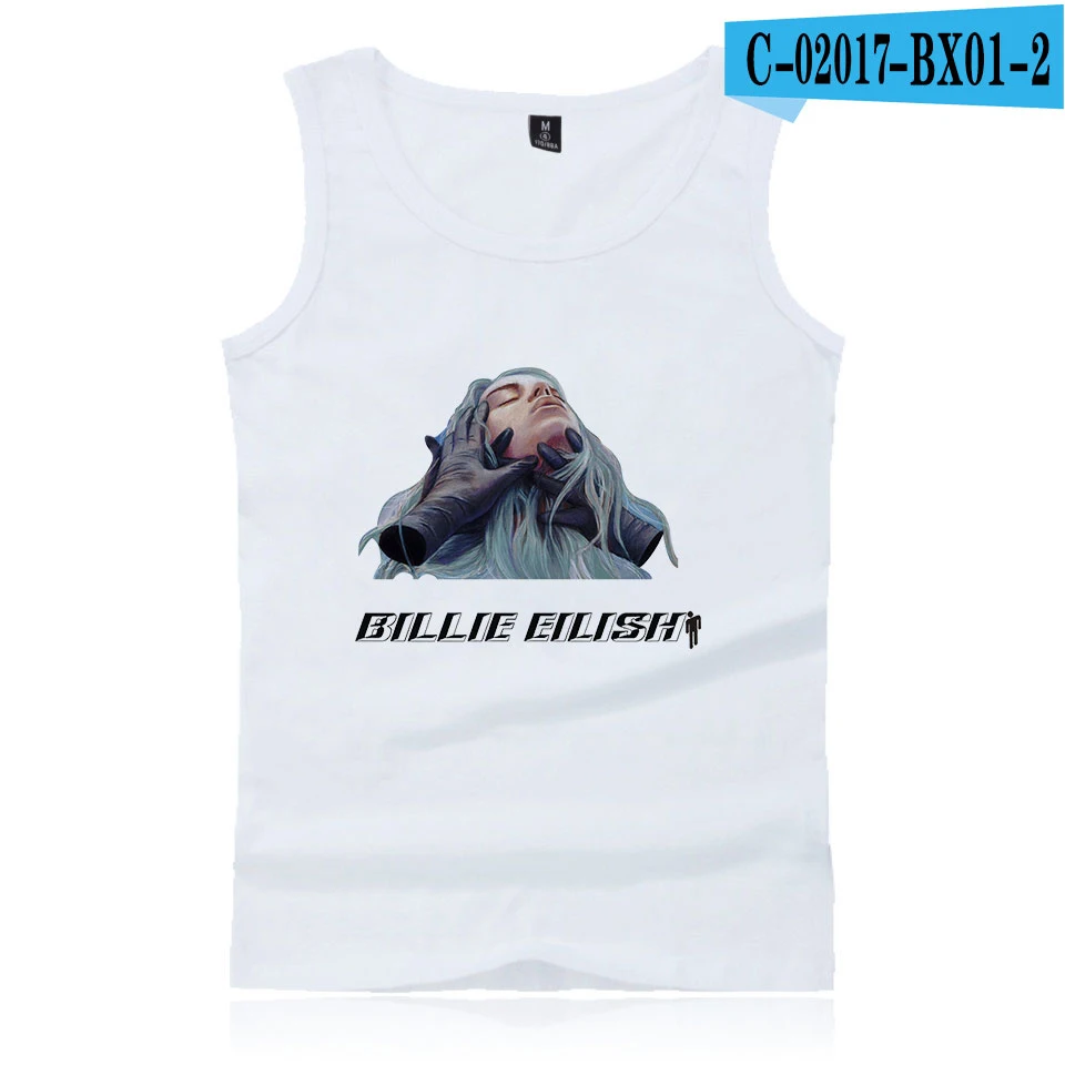 Горячая Распродажа billie eilish Танк Повседневный Топ урожай жилет уличная топы Мужские и женские летние - Цвет: C02017-2
