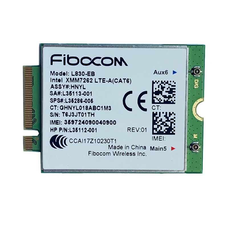 L830-EB 4LTE WWAN карты для HP L35286-005 XMM 7262 LTE-Advanced Cat6 300 Мбит/с на 640 650 G5 840 846 850 G6 X360 830 |
