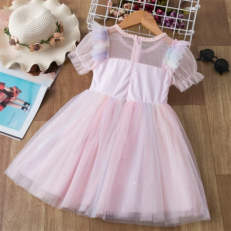 Snow White Anna Elsa Cosplay Costume Carnival Dresses For Girls Vestidos fantasia infantil Summer Princess Dress up Elsa 2 Print