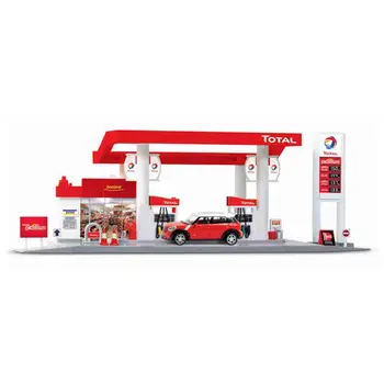 

Scale Sound +Light Service Gas Station Store Road Car Playing House Toy Set