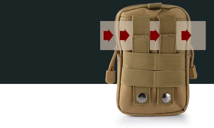 Высокопрочная тактическая поясная сумка для мужчин для спорта на открытом воздухе Molle 600D Водонепроницаемая Военная поясная сумка Мобильный чехол для телефона 17,5x12x6 см