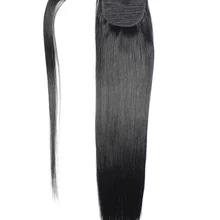 Chocola, 16 дюймов-28 дюймов, 100 г, бразильские волосы remy для машинного изготовления, Волшебная обмотка, конский хвост, человеческие волосы для наращивания, конский хвост, Stragiht